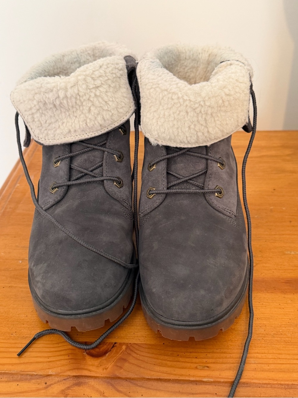Women's Timberland Gray Shearling-Lined Winter Boots